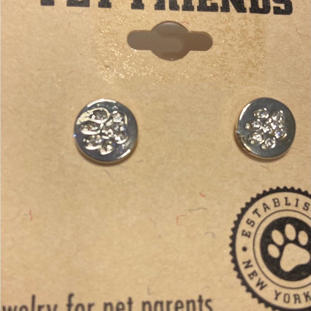 Pet Friends Paw Print stud earrings